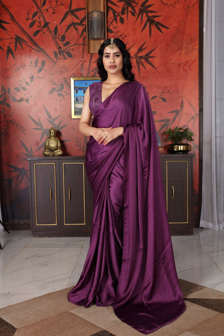 Purple Saree Set