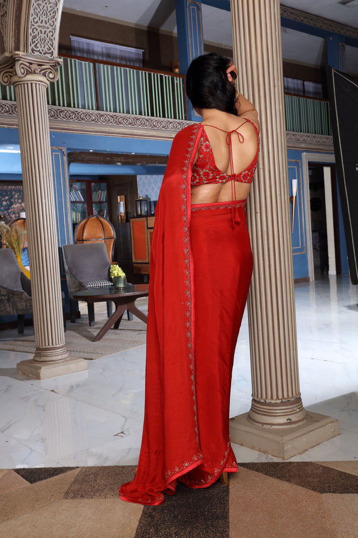 Red Saree Set